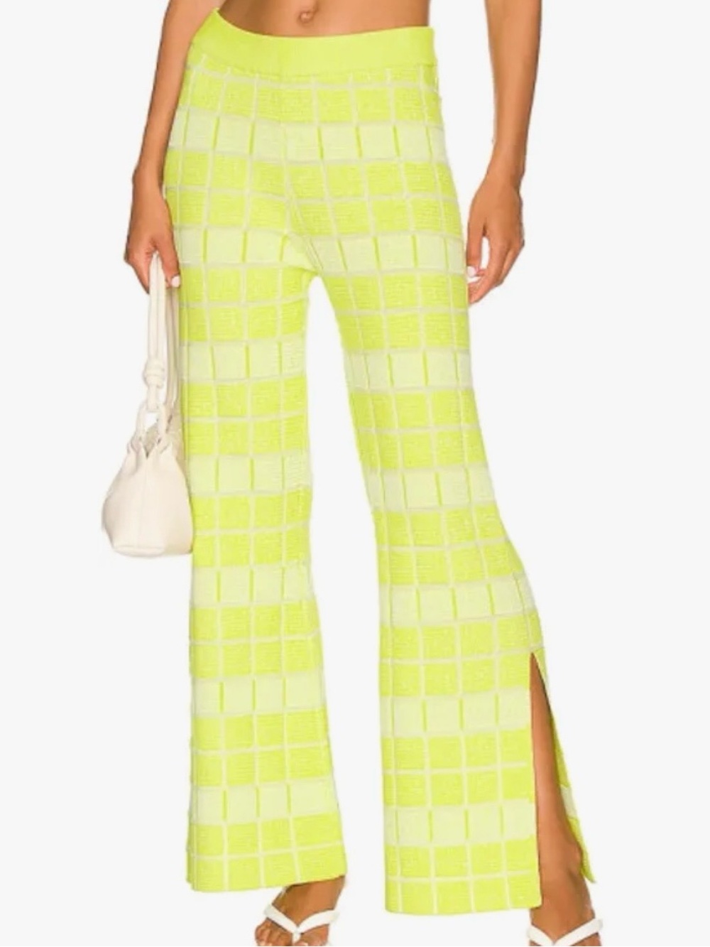 Solid & Striped The Logan Pant Wide-legged Textured Gingham Knit